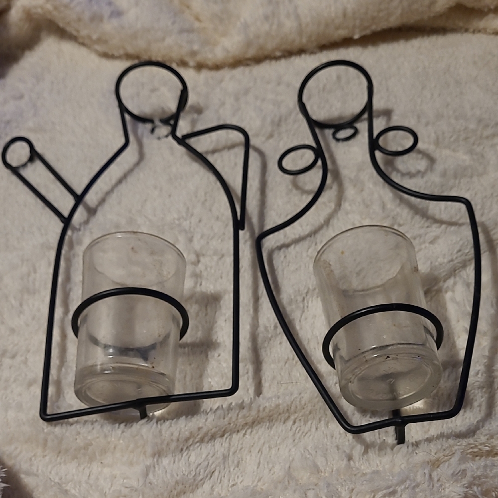 Black Metal Wall Candle Holders